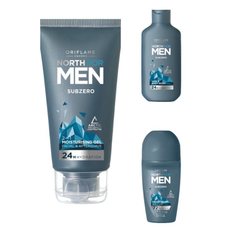 Deodoran Roll On & Body Wash Subzero North For Men Oriflame