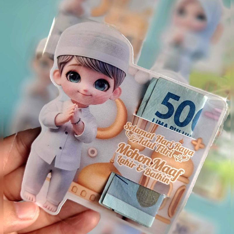 

Amplop lebaran selip karakter 3D isi 12 pcs