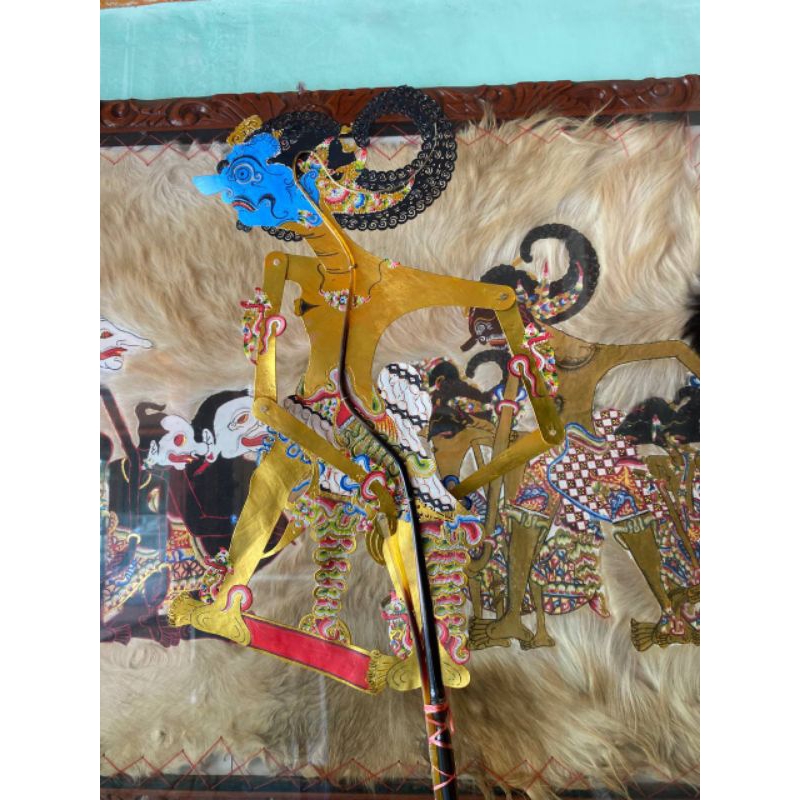 handicraftyogyakarta | Wayang Kulit Asli Antasena Gapit Sungu Ukuran Standar Pentas Pedalangan