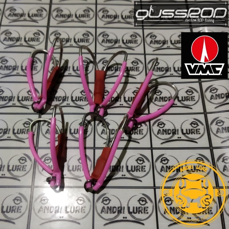 Rangkaian double hook vmc 3/0 untuk geol jaws frog slater buzzbait slater