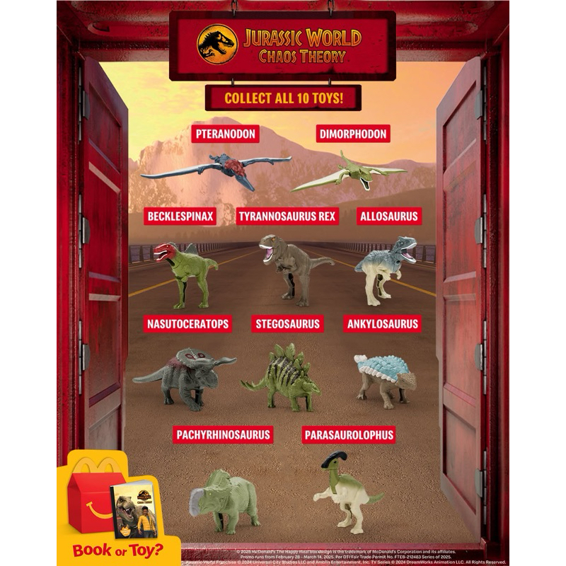 [BELI 3 GRATIS MAINAN HAPPY MEAL RANDOM] Happy Meal Jurassic World 2025 / Mainan Happy Meal Jurassic