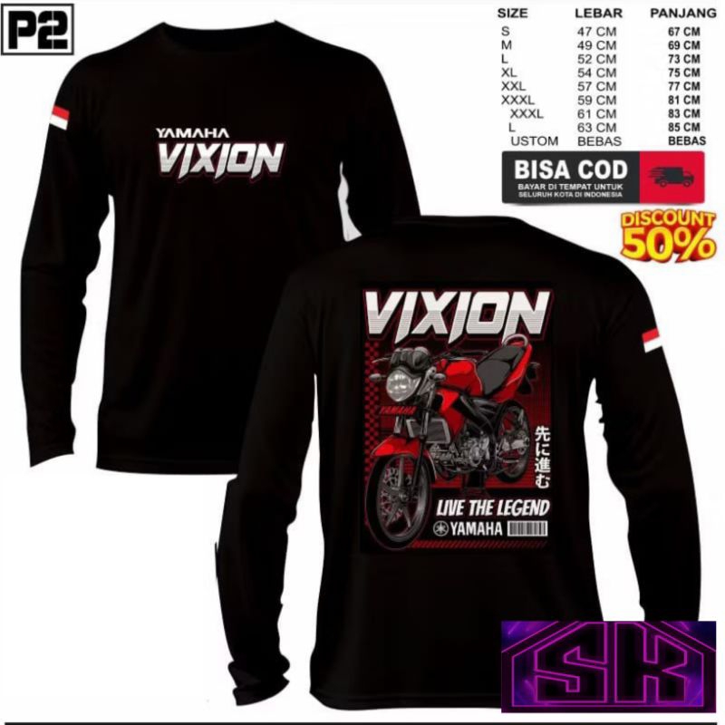 KAOS YAMAHA VIXION OLD-NEW KEREN BAJU MOTOR VIXION PRIA WANITA TERBARU BERKUALITAS
