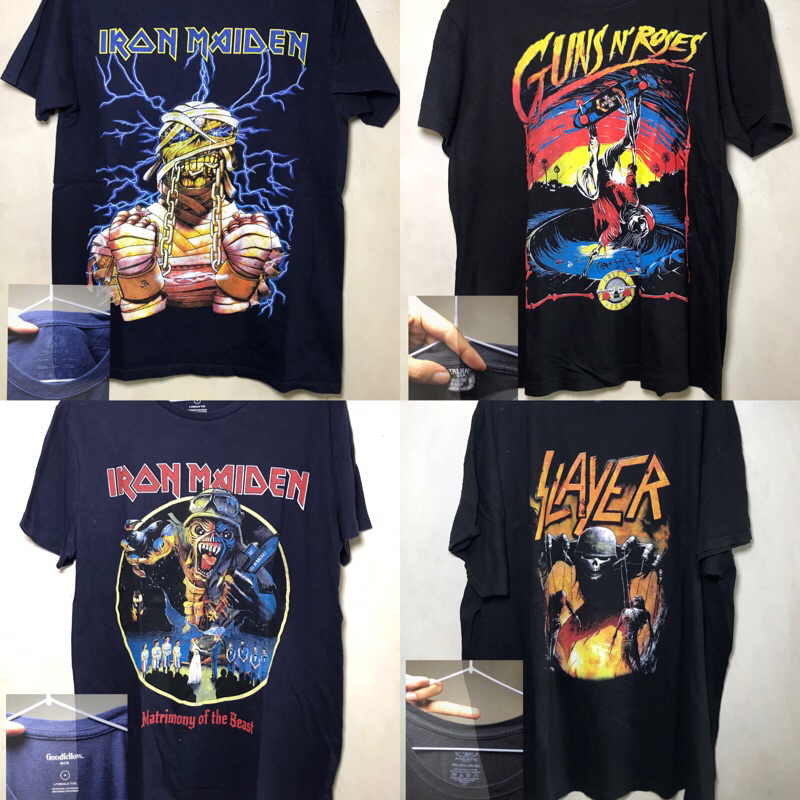 KAOS BAND METAL BOOTLEG THAILAND MURAH - IRON MAIDEN, SLAYER DLL