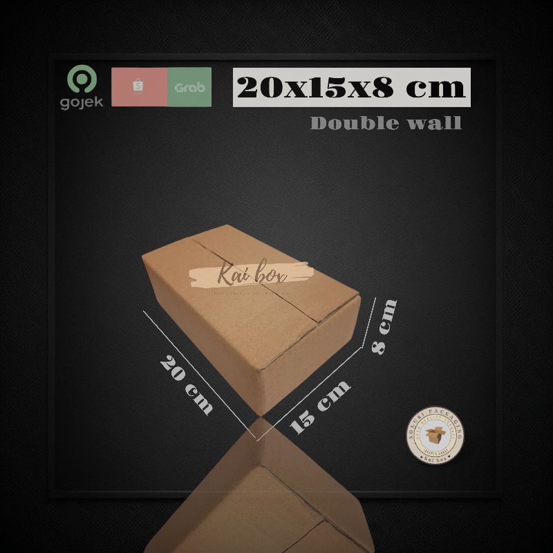 

kardus ukuran 20x15x8 cm box tebal double wall polos