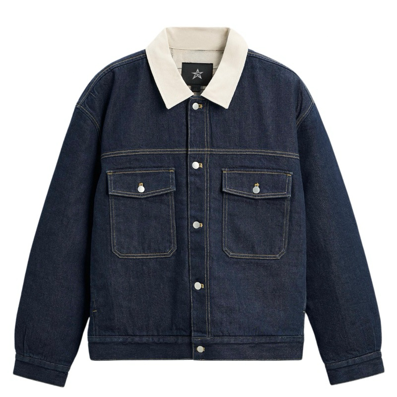 Sai - Crown Work Jackets Denim Boxy Trucker Jacket Denim