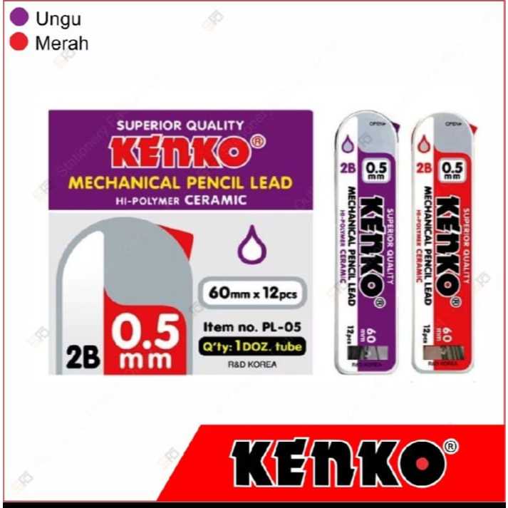 

(1 Pcs) Pencil Lead Kenko PL-05 / Isi Refill / Isi Ulang Mekanik Pensil 2B 0.5mm Kenko