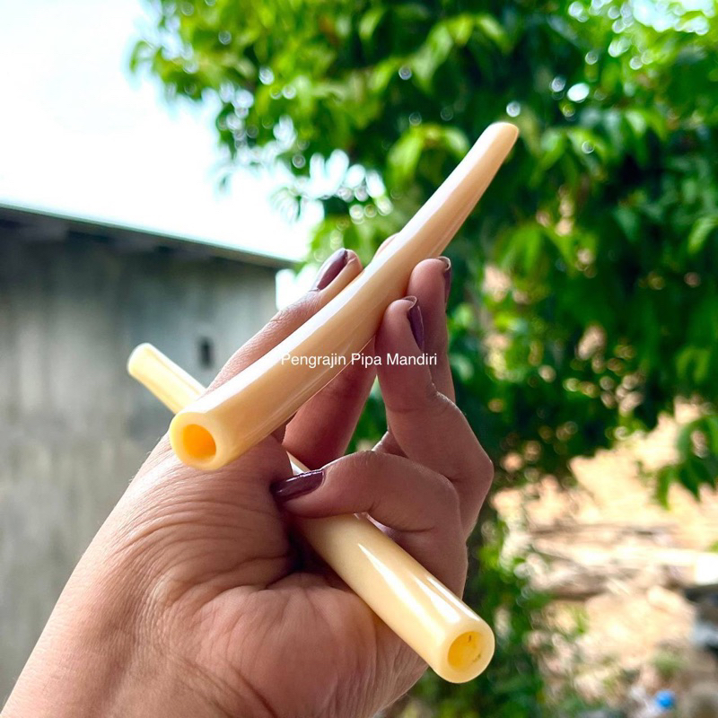 ONCE PIPA TULANG SAPI ASLI MODEL BULAT PANJANG 15CM