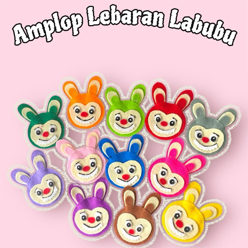 

Amplop lebaran labubu isi 12 pcs bahan flanel dikrim warna random / amplop lebaran viral / amplop lebaran lucu