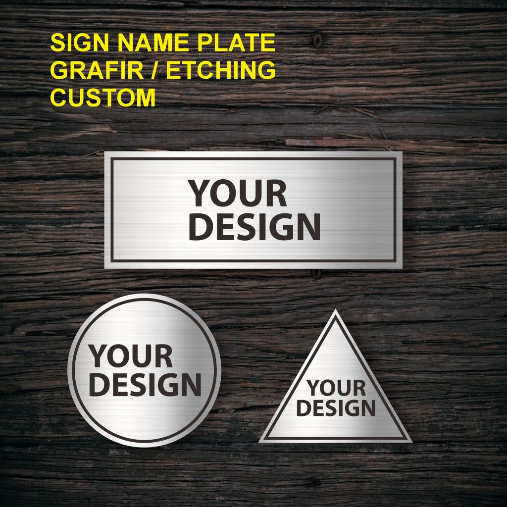 

Plat stainless Grafir Etching sign name Custom