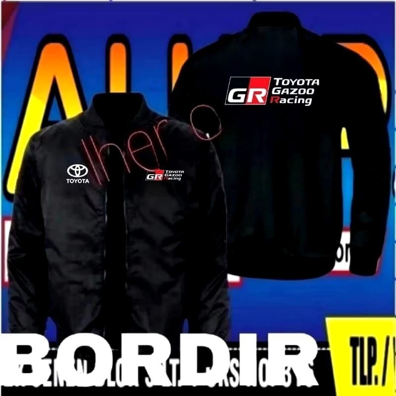 pul bordir jaket Toyota gazoo jaket bomber Toyota gazoo jaket seragam Toyota gazoo jaket bordir Toyo
