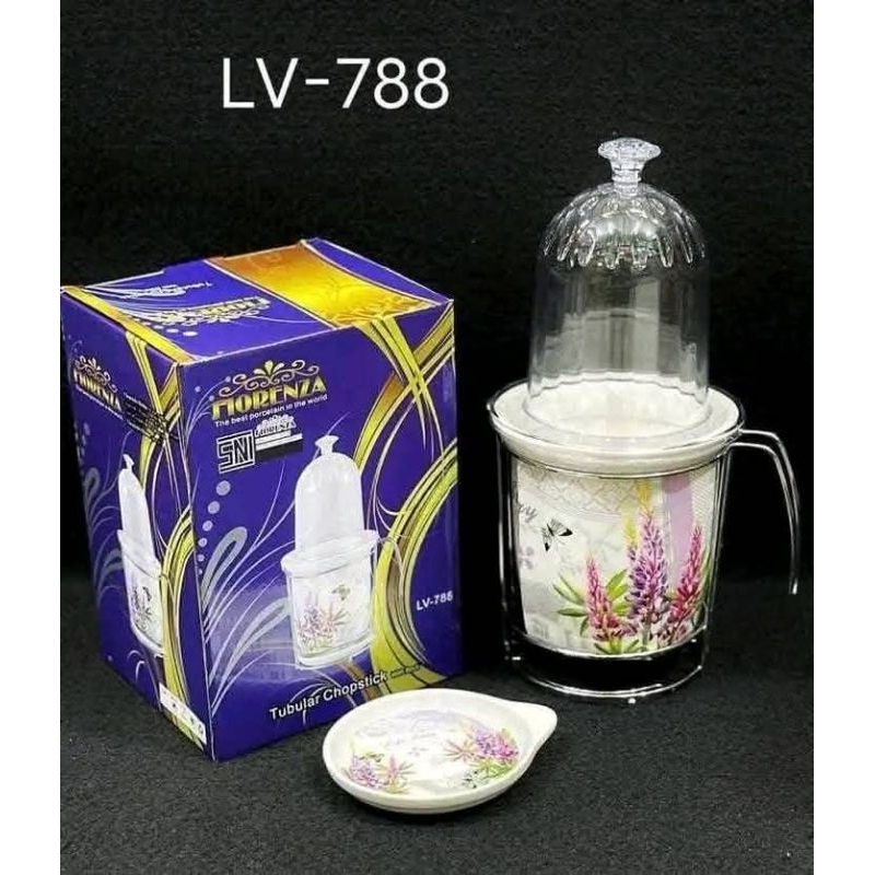 FIORENZA LV-788 WADAH SENDOK FIORENZA MOTIF BUNGA LAVENDER