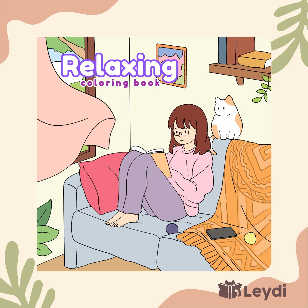 Relaxing Coloring Book Girl / Healing Coloring Book / Aesthetic / Buku Mewarnai Anak Dewasa
