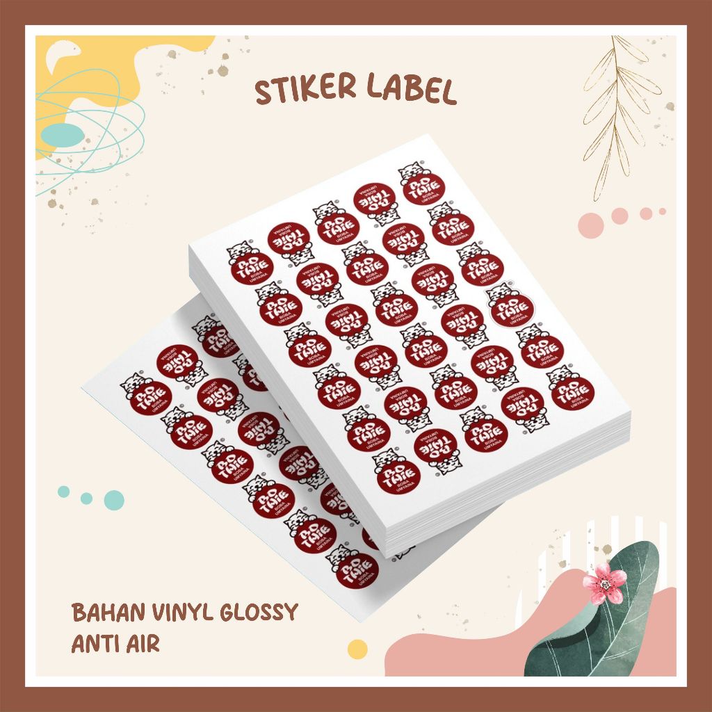 

Stiker Label Bahan Vinyl Glossy Sticker Anti Air