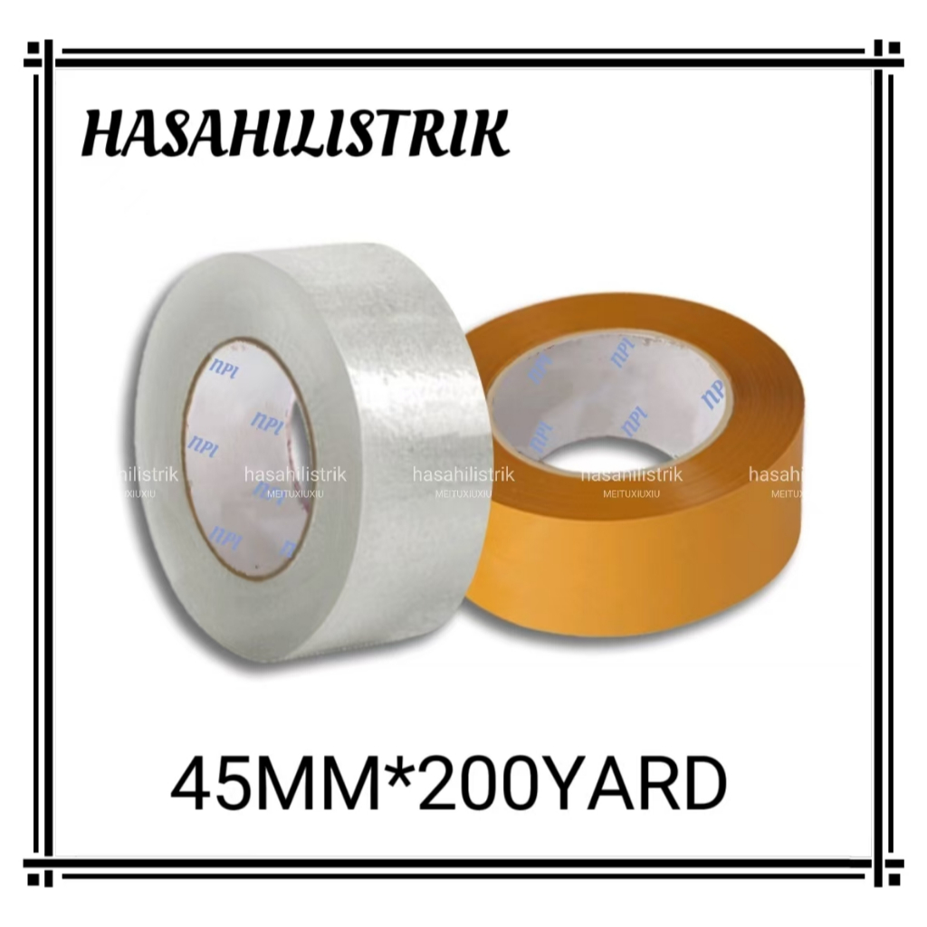 

Lakban Bening 200YARD Isolasi Selotip Clear Tape 45Mm Daya Lengket Kuat Lakban Coklat