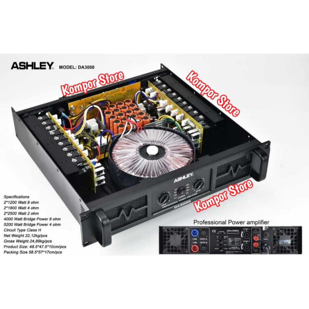 POWER AMPLIFIER ASHLEY DA3000 POWER ASHLEY DA 3000 CLASS H