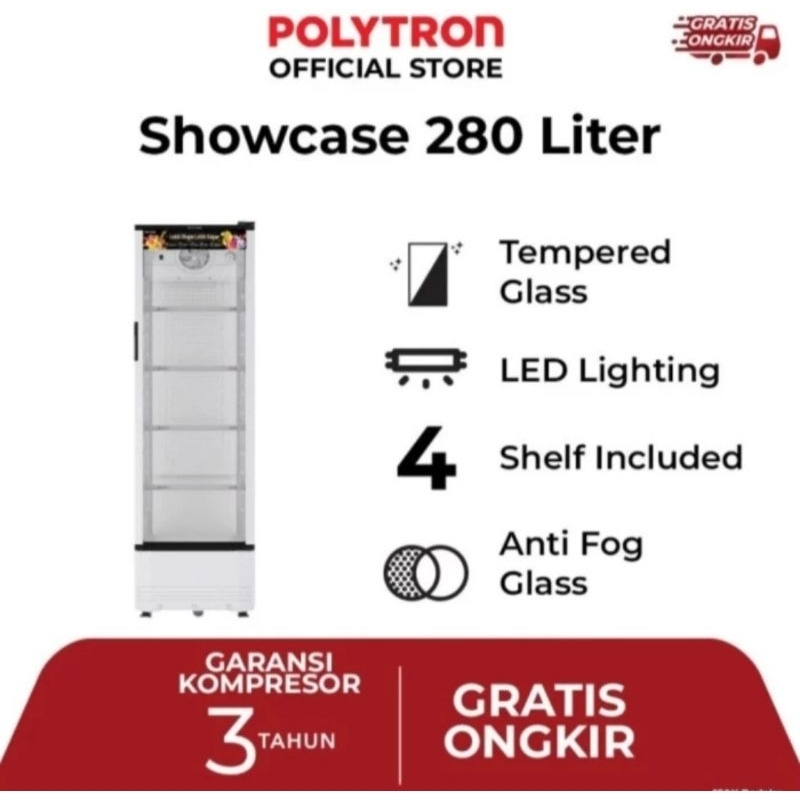 SHOWCASE POLYTRON 4RAK SCN 230 280LITER SHOWCASE POLYTRON 4RAK 280L