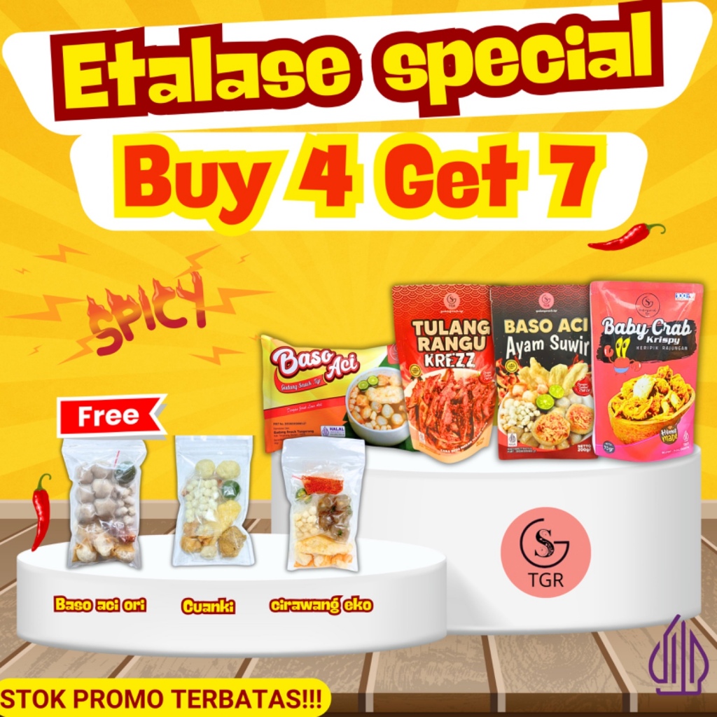 

[SPECIAL BUY 4 GET 7] BASO ACI, TULANG RANGU, BABY CRAB FREE BASO ACI,CUANKI,CIRAWANG Kuah Kaldu Hotpot