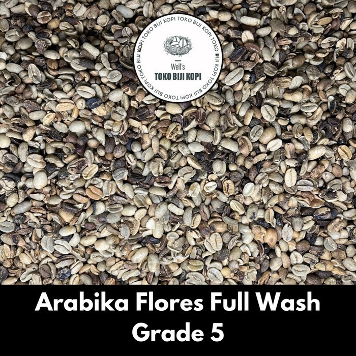 

Well's Toko Biji Kopi - Green Bean Kopi Mentah Arabika Flores Bajawa Full Wash Grade 5 Komersial - 1 kg