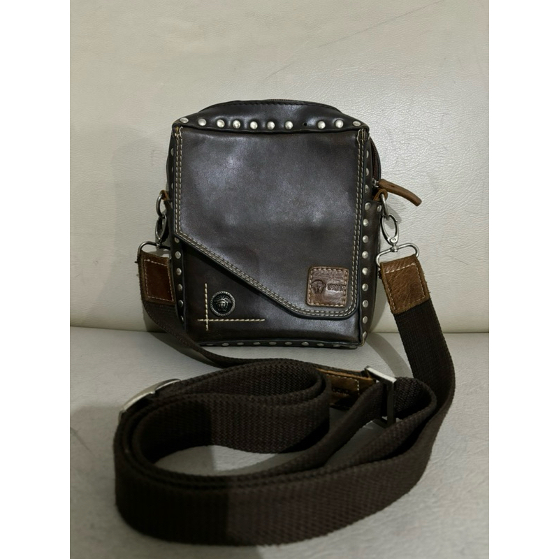 tas selempang kulit asli second