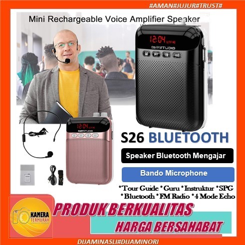 Speaker Pinggang Portable TaffSTUDIO Tour Guide Bluetooth Dengan Mic Bando