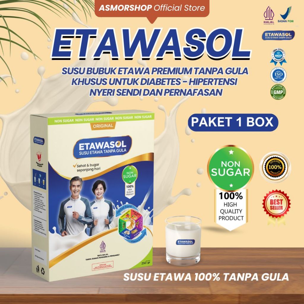 

Etawasol Susu Etawa Bebas Gula - Diabetes, Darah Tinggi, Nyeri Sendi & Pernafasan 250gr