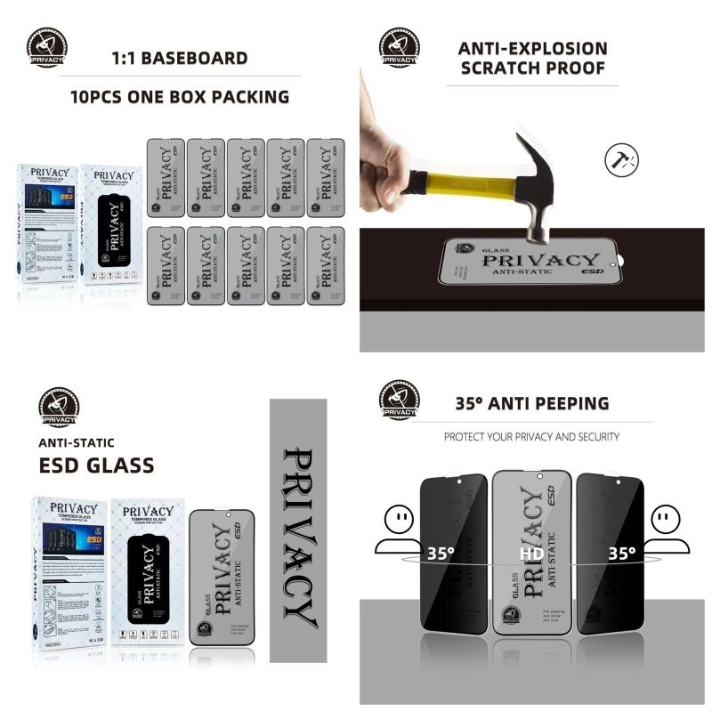 Tempered Glass Anti SPY Kaca Oppo A5s / Oppo A7