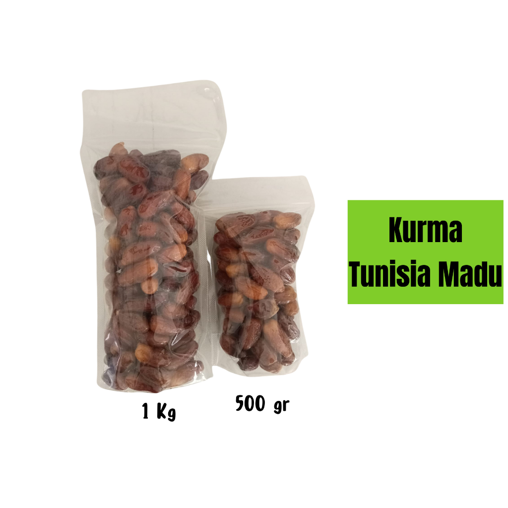 

Kurma Tunisia Madu Barari Kemasan Pouch 1 Kg, 500 gr dan 250 gr