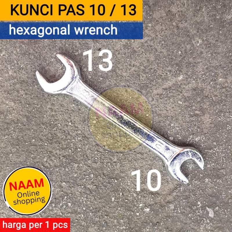 KUNCI PAS 10 13 - KUNCI PAS 10 & 13 - KUNCI PAS BOLAK BALIK 2 IN 1 - KUNCI BAUT HEX