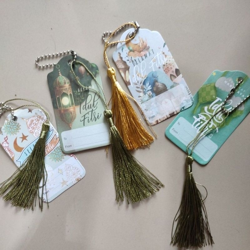 Tag Lebaran + Rantai /Hang Tag Lebaran / Kartu ucapan Lebaran/Hang Tag