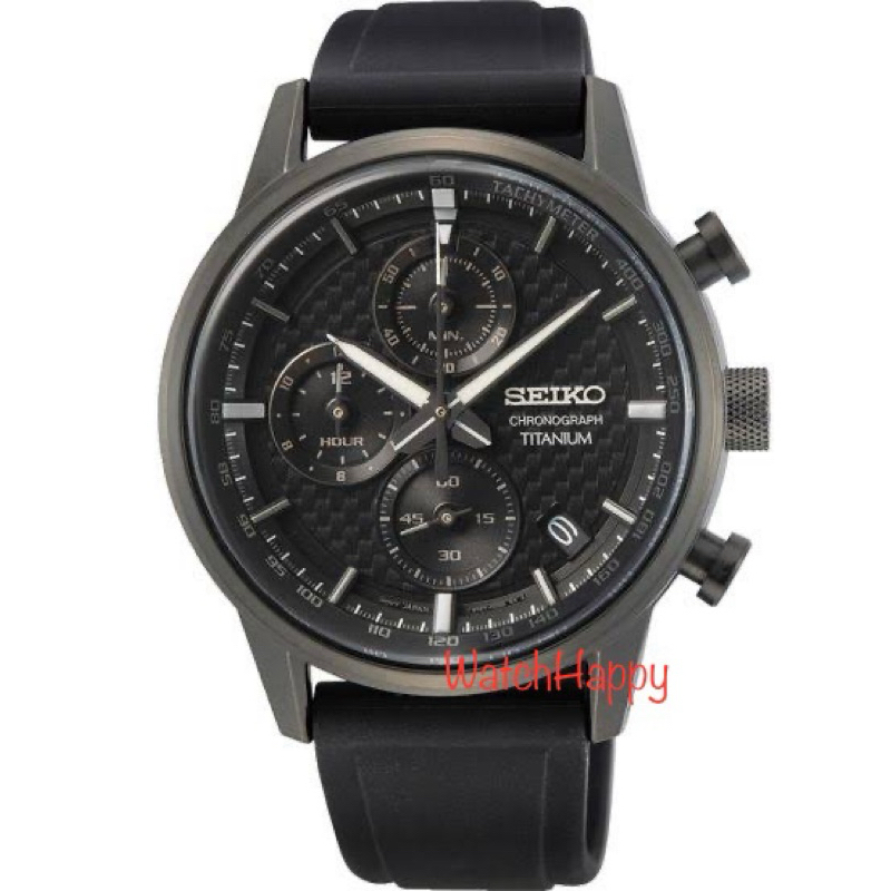 JAM TANGAN SEIKO SSB393P1 / SSB393 / SSB393P TITANIUM CHRONOGRAPH QUARTZ MOVEMENT BLACK DIAL BLACK S