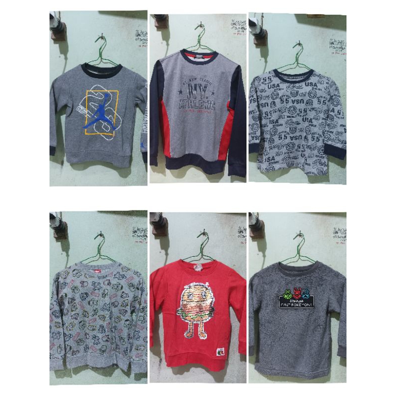 Thrift CN Crewneck Sweater Anak Cowok Cewek # CN Usap Bulu # Brand PL