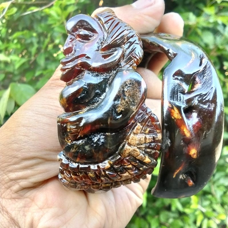 gelang akar Bahar merah ukir Semar