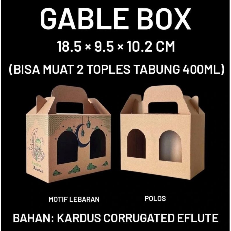 

(MIN ORDER 10 PCS) BOX TOPLES TABUNG 400ml / GABLE BOX 18.5x9.5x10.2 / BOX HAMPERS PARCEL LEBARAN IDUL FITRI NATAL