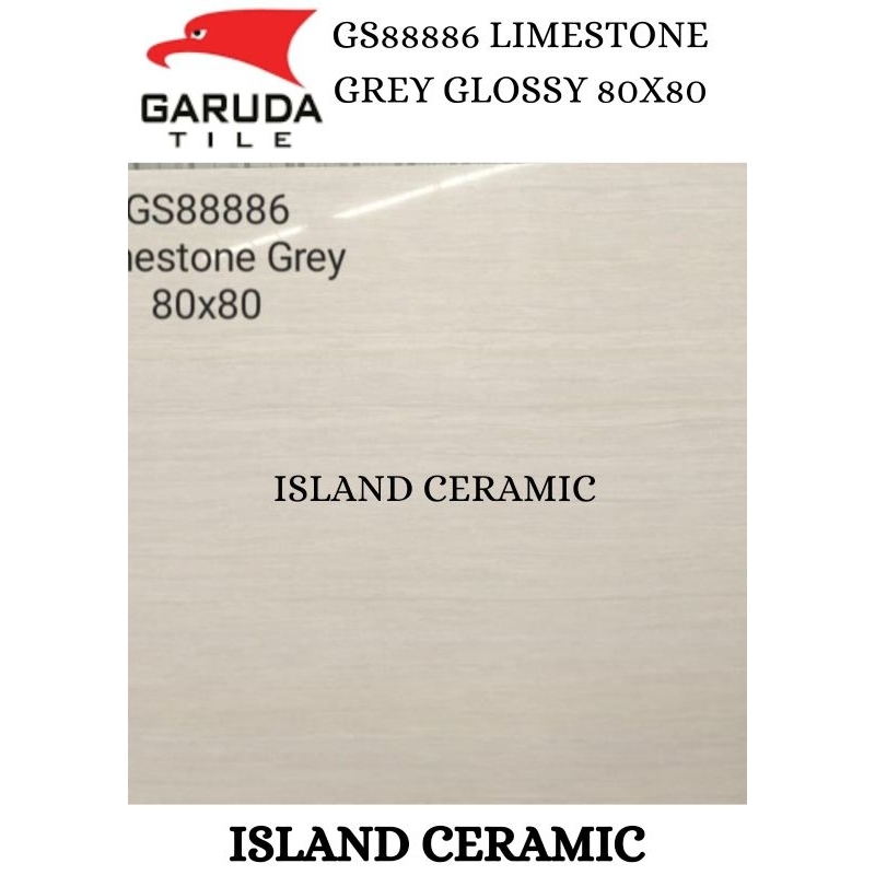 GARUDA GS88886 LIMESTONE GREY 80X80/GRANIT/LANTAI/GLOSSY