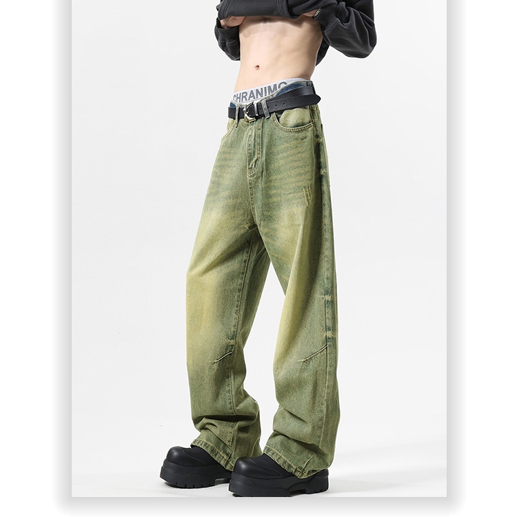 【Boyfriend · Jeans】Retro biru pants celana jeans panjang pria korean style boyfriend jeans celana de