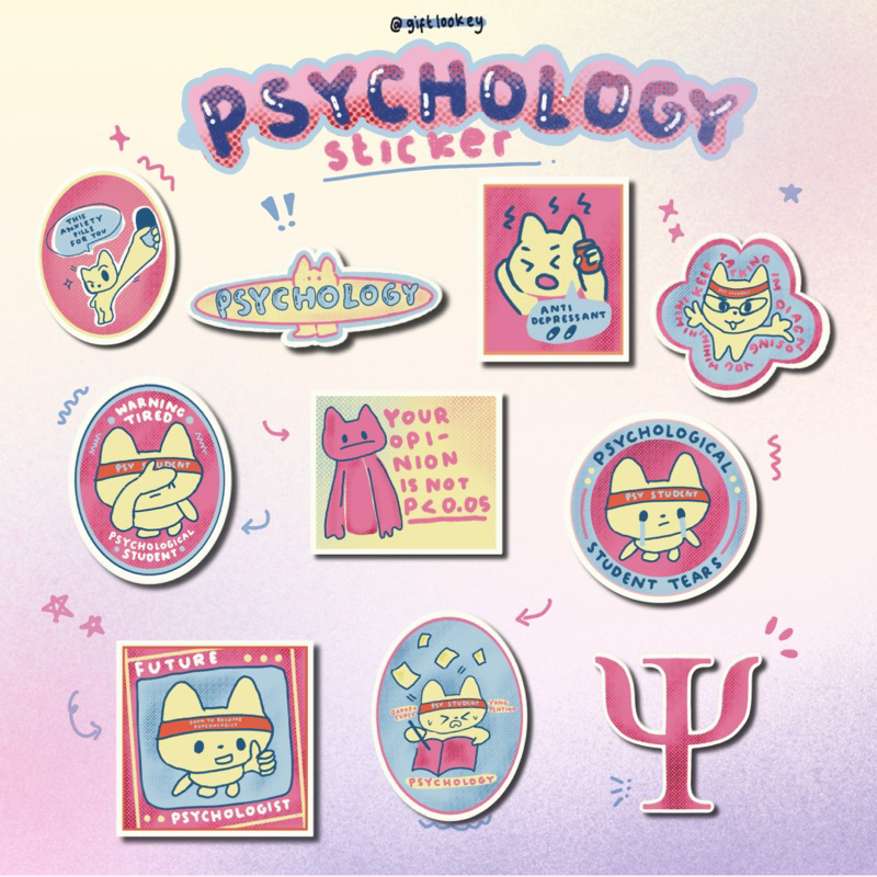 

[PSIKOLOGI] Sticker Fakultas/Sticker Lucu/Sticker Aesthetic/Sticker Kiss Cut