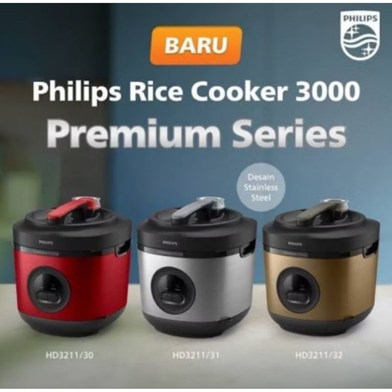 RICE COOKER PHILIPS 1,8L HD3211 / MAGIC COM PHILIPS HD 3211 STAINLESS STEEL BAKUHASENKI