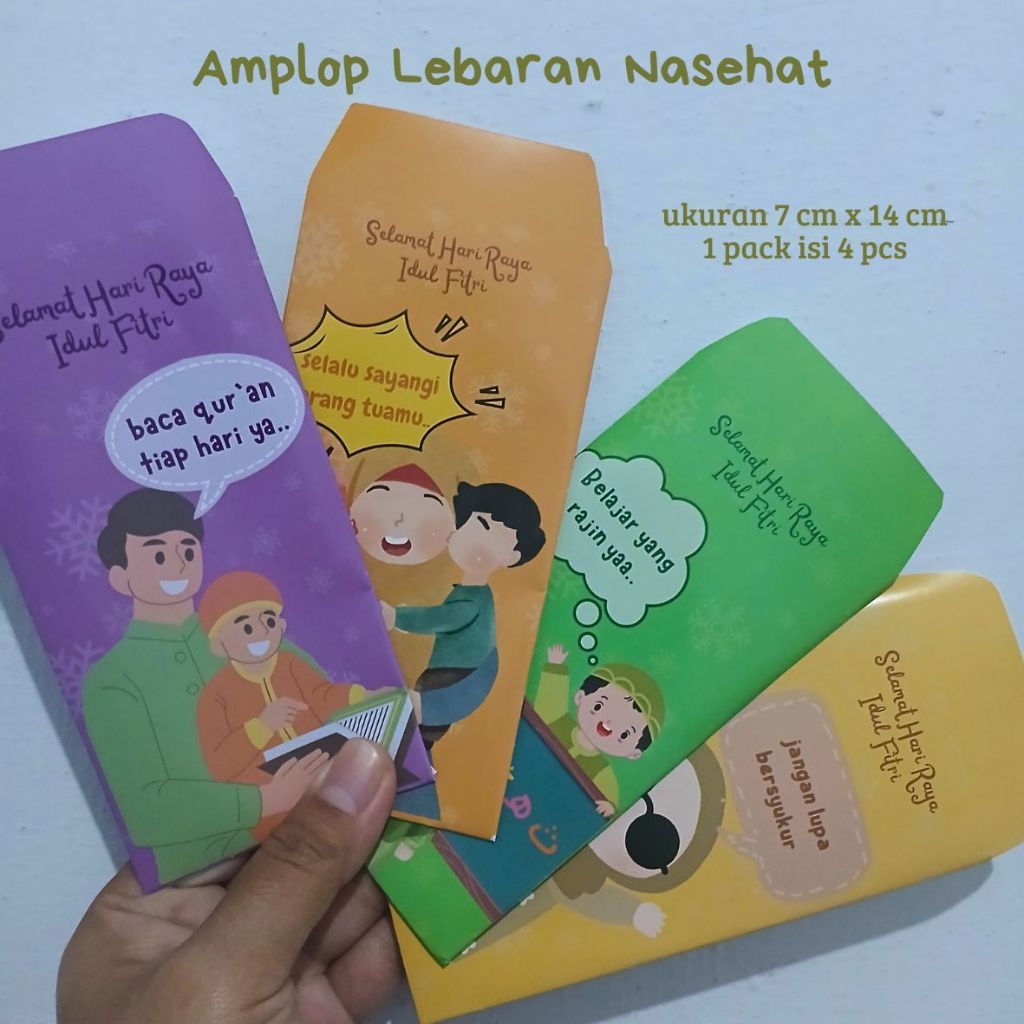 

Amplop Lebaran Nasehat Anak/Amplop THR Anak ukuran 7 x 14 cm