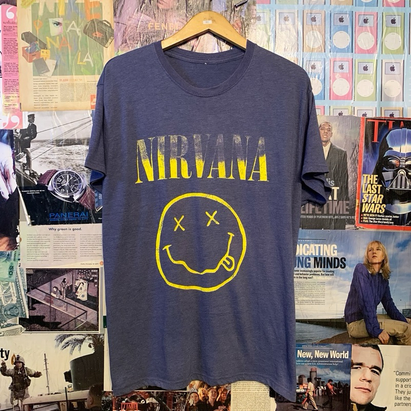 Kaos Tshirt Band Vintage Import NIRVANA ‘Smile’ Oversize Original Second