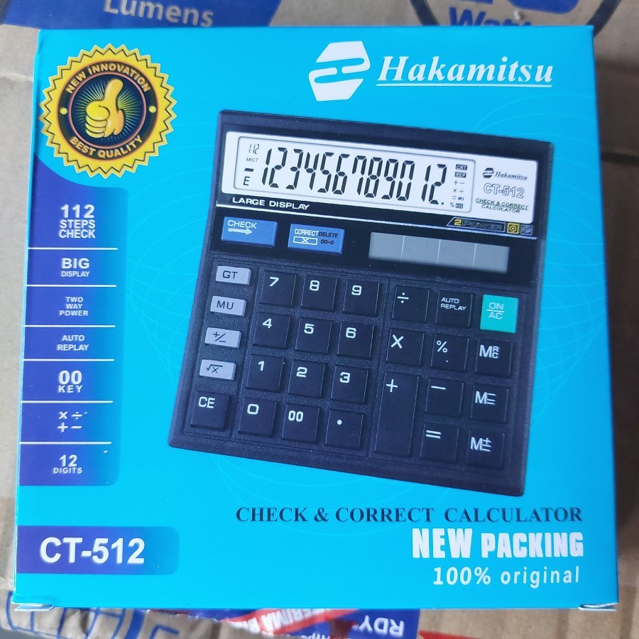 

Hakamitsu Kalkulator CT-512 12 Digit / Calculator CT512 Check & Correct Dual 2 Power