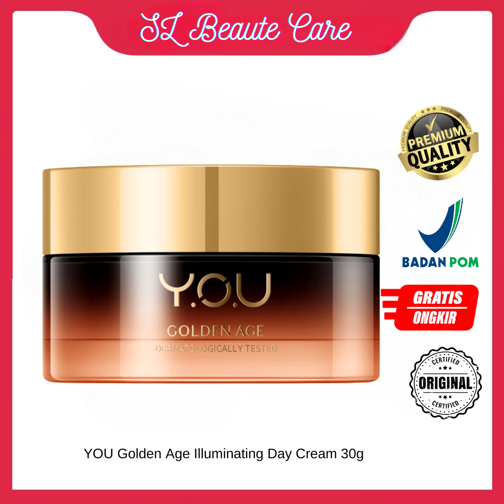 YOU Golden Age Illuminating Day Cream 30g | Cream Wajah | Anti-Aging | Cream Siang Retinol | SPF 30 