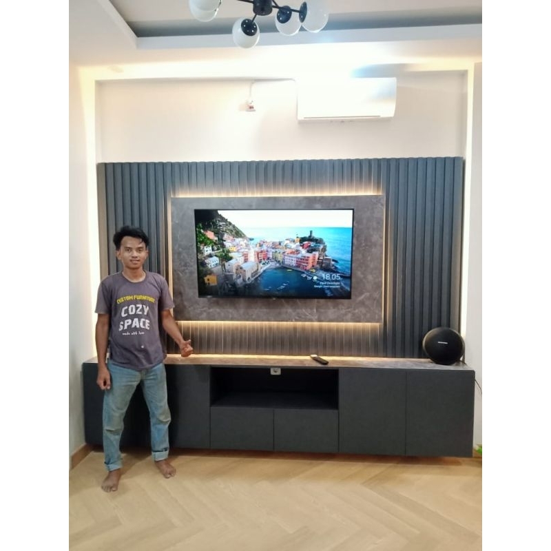 BACKDROP TV | BUFFET TV HPL| RAK TV HPL | PRASTISI PAJANGAN HPL | MEJA TV HPL |