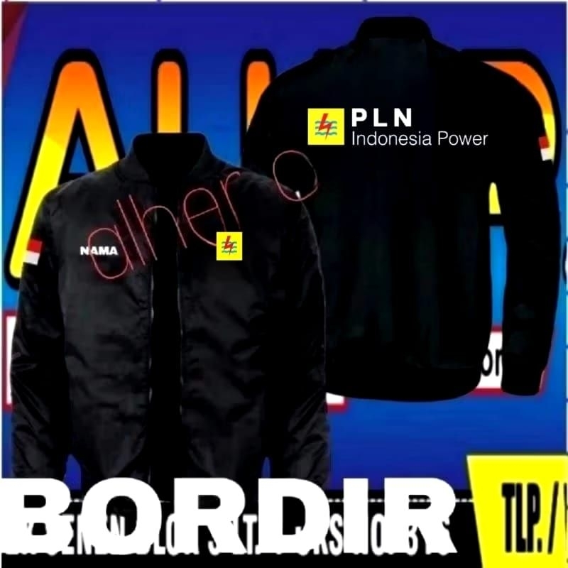 jaket bordir PLN jaket PLN jaket kerja PLN jaket seragam PLN jaket haleyora power jaket bomber haley