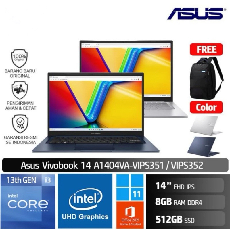 Asus Vivobook 14 A1404VA Intel i3-1315U 8GB SSD 512GB
