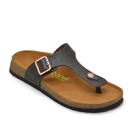 Carvil Sandal Footbed Wanita Oslo-01 L Brown