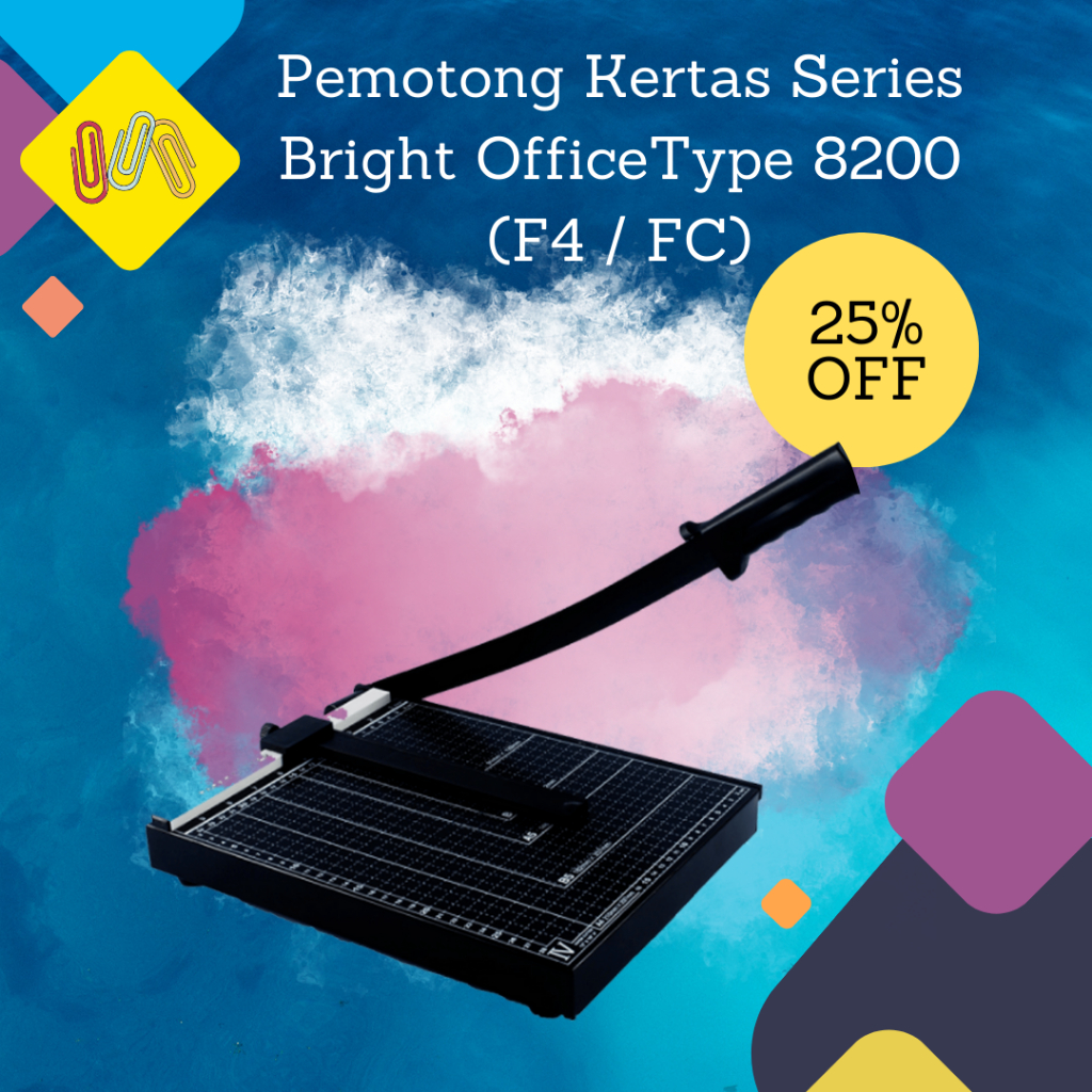 

Pemotong Kertas F4 / FC / FOLIO / Paper Cutter Type 8200 (F4 / FC) Merek Bright Office