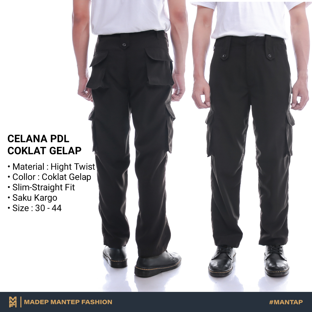 Celana PDL POLRI Coklat Gelap Celana PDL Cargo Coklat Polri Kualitas Terbaik  - CLN PDL COKLAT POLRI