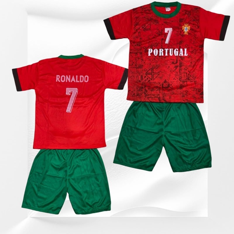 [Saieko Fashion Sport] SETELAN BAJU BOLA ANAK JERSEY FUTSAL ANAK WARNA MERAH HIJAU