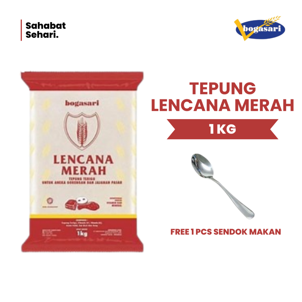 

Bogasari Terigu Lencana Merah 1Kg - Free 1 PCS Sendok Makan