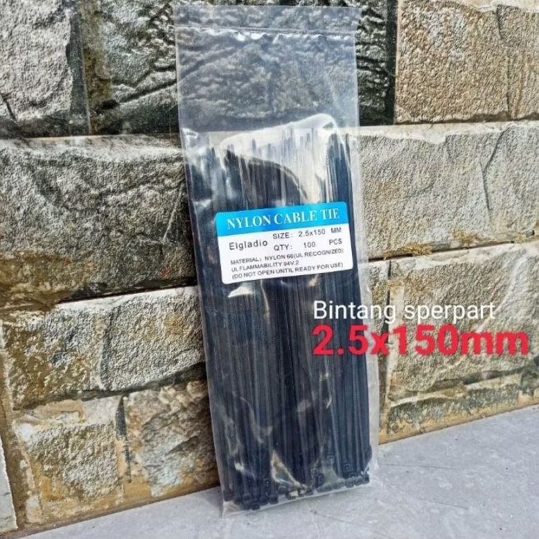 

KABEL TIES ISI 100 PCS UK 2.5X150mm KABEL TIE KABEL TIS CABLE TIE 2.5X150MM KABEL TISH
